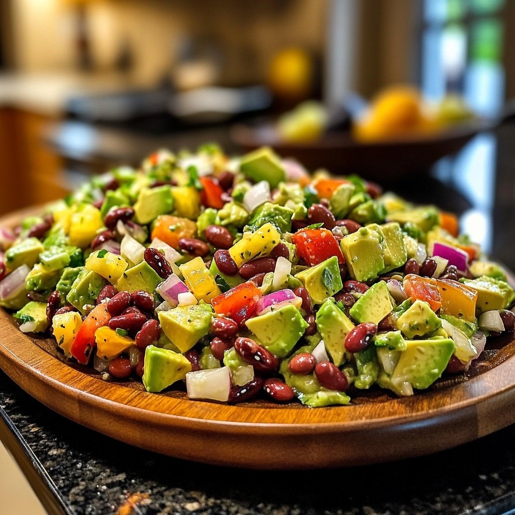 Healthy Lunch Avocado Bean Salad