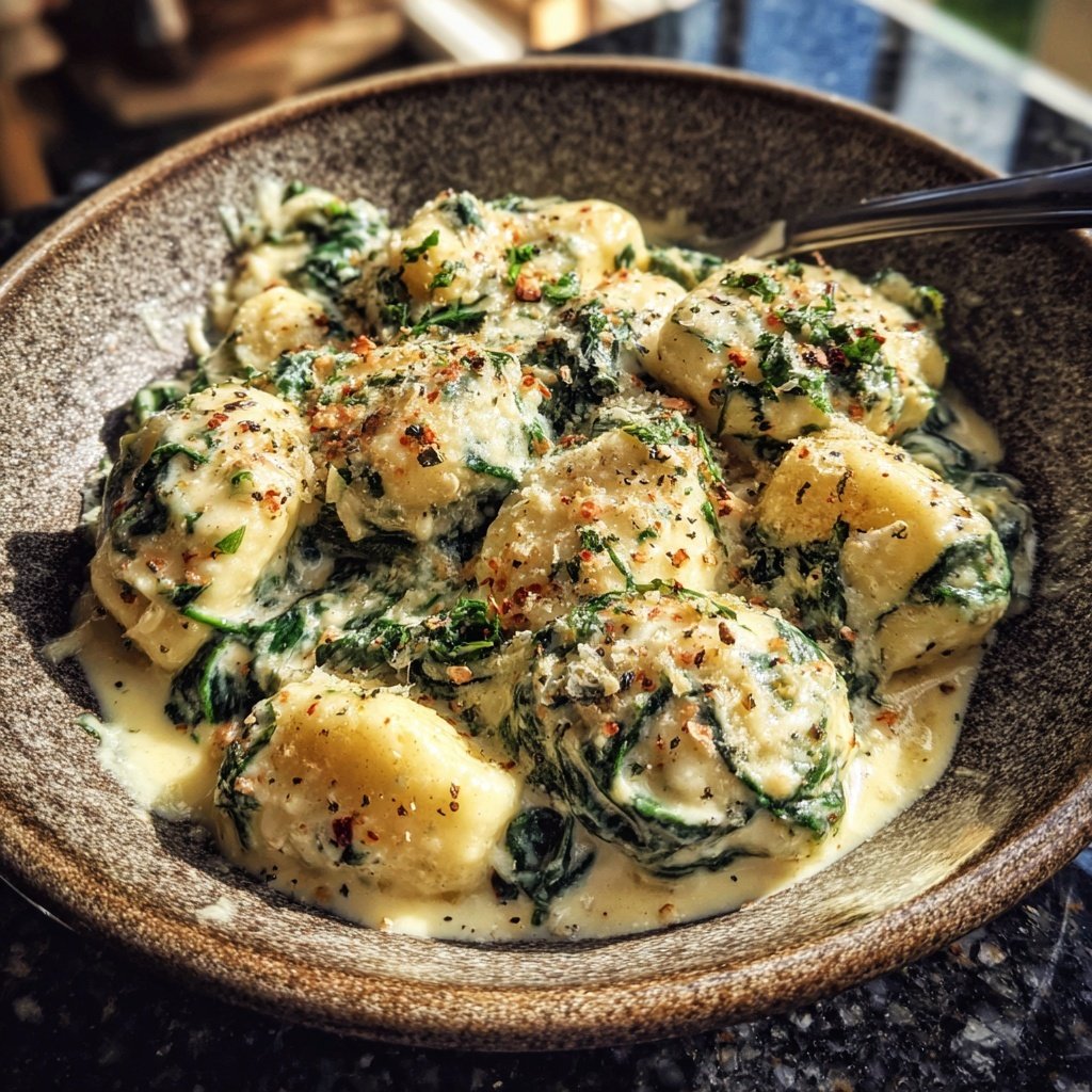 Creamy Spinach Gnocchi