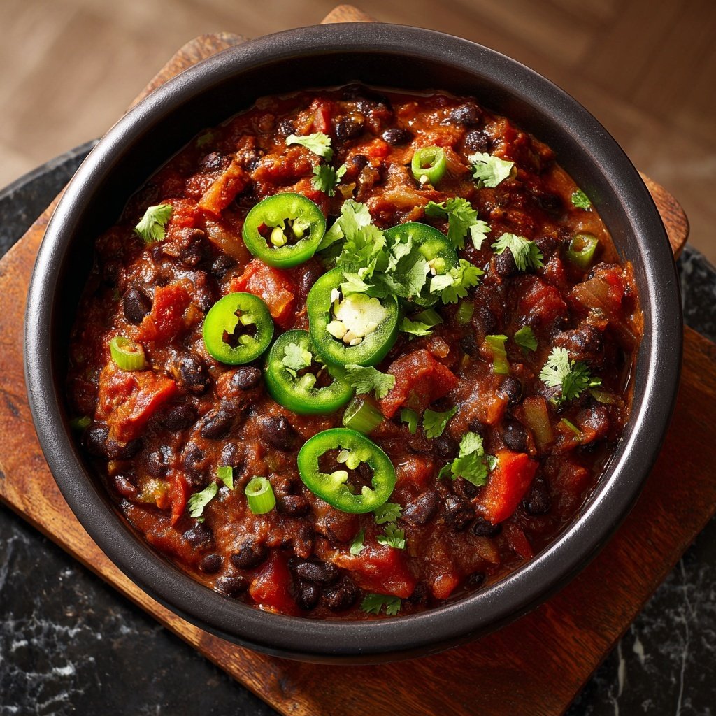 Healthy Crockpot Black Bean Chili