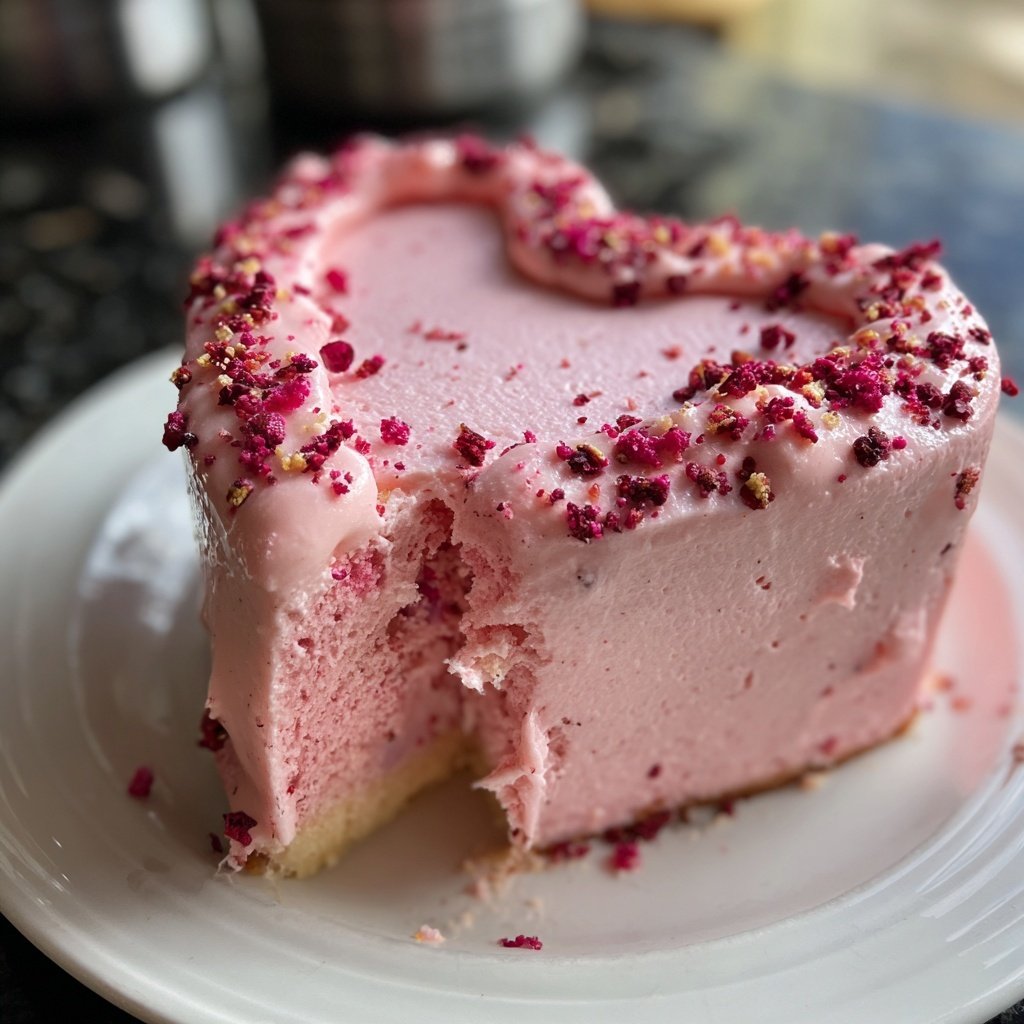 Mini Heart Cake with Strawberry Mousse
