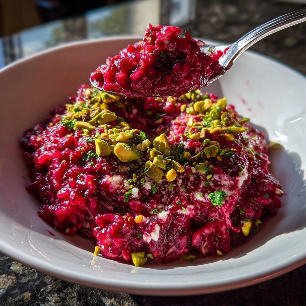 Beet Risotto with Goat Cheese