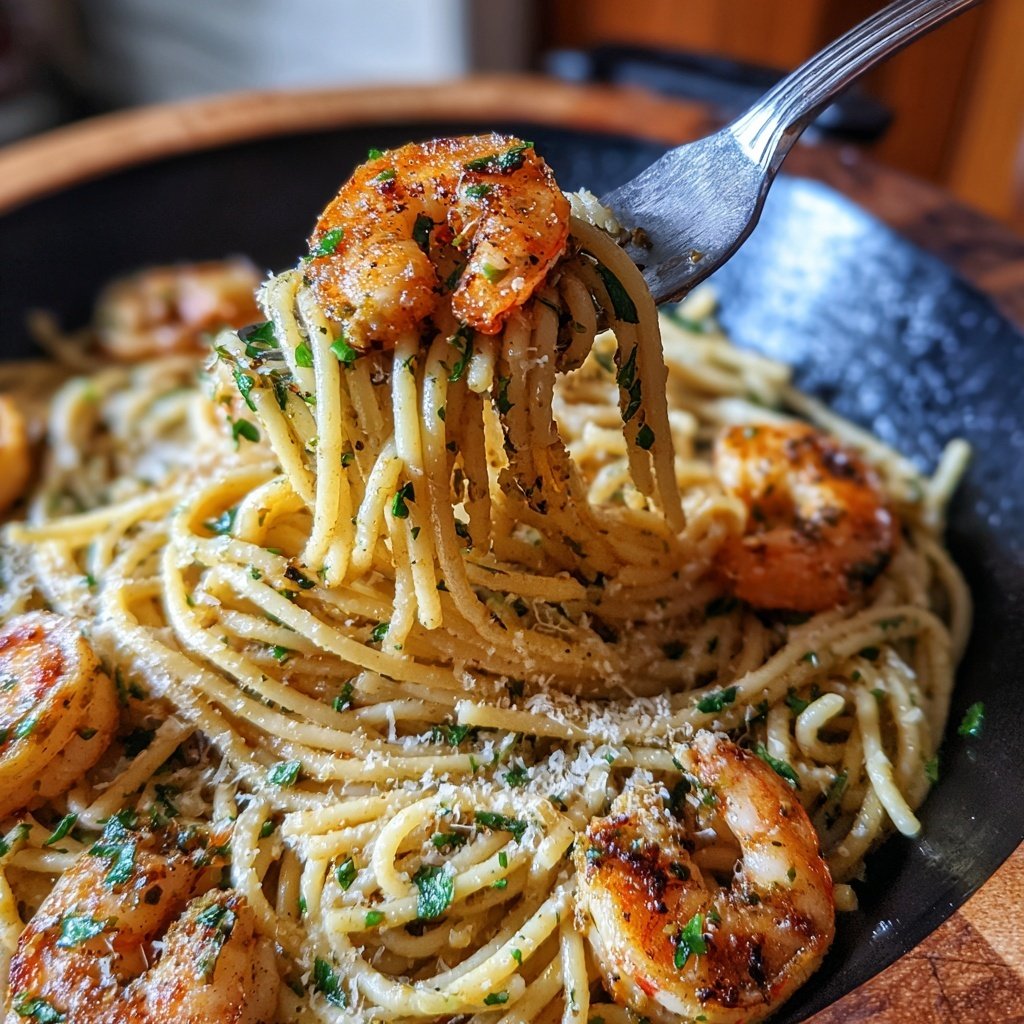 15-Minute Garlic Shrimp Pasta