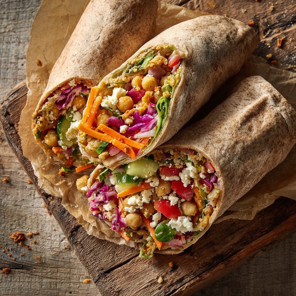 Healthy Lunch Mediterranean Chickpea Wrap