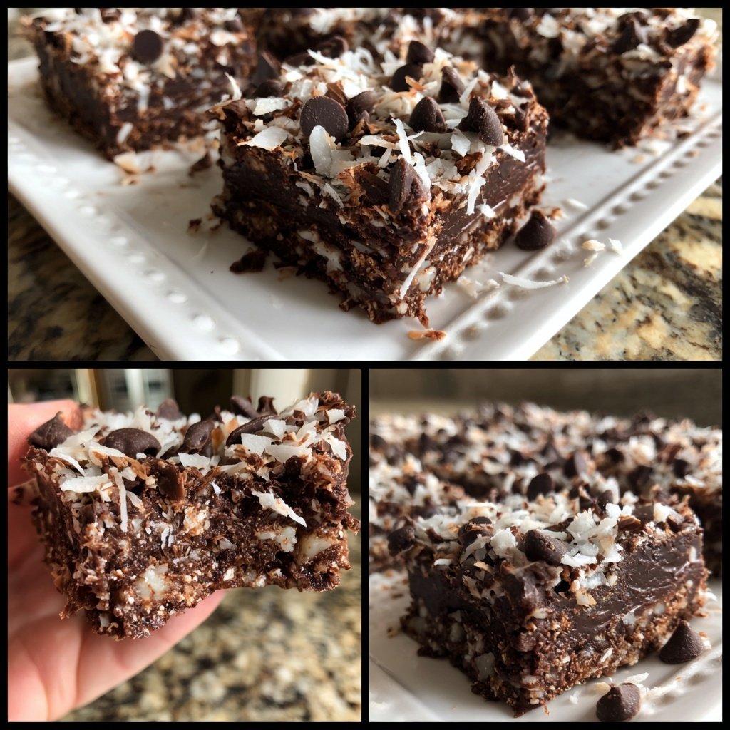 Chocolate Coconut Fudge Squares