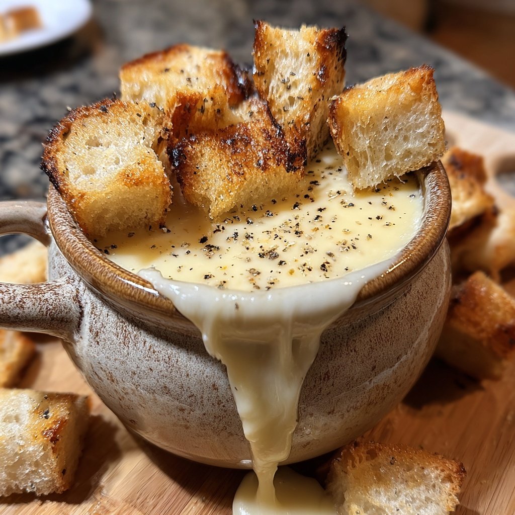 Fondue with Swiss Cheese and White Pepper