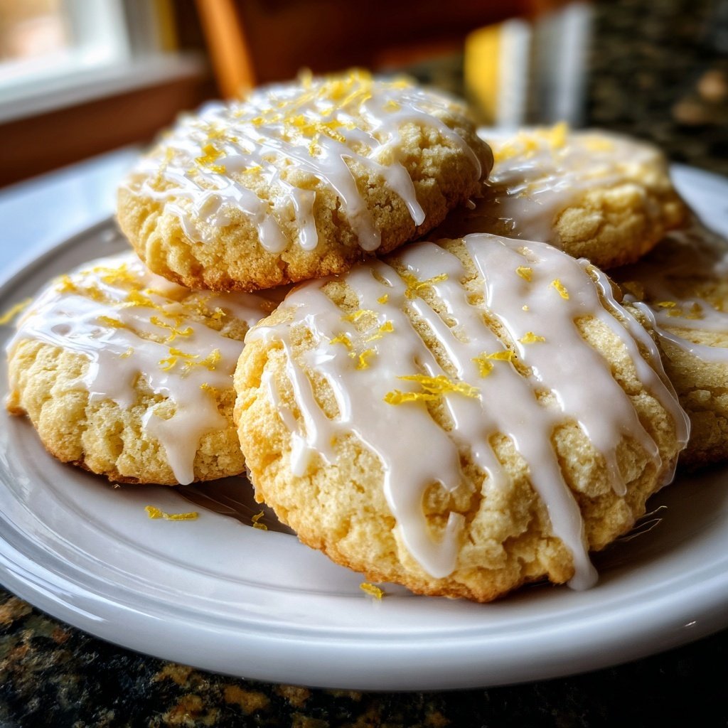 Spring Lemon Glazed Sugar Cookies