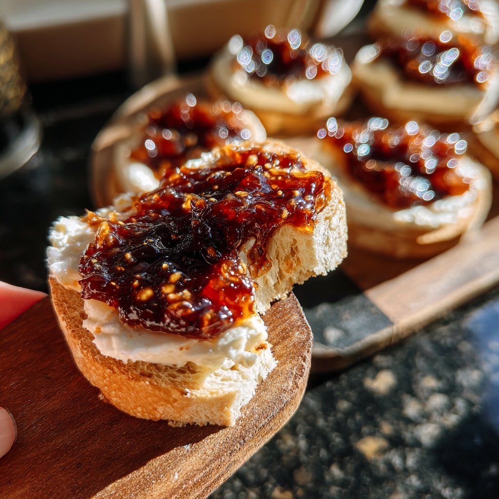 Canapés with Fig Jam and Brie