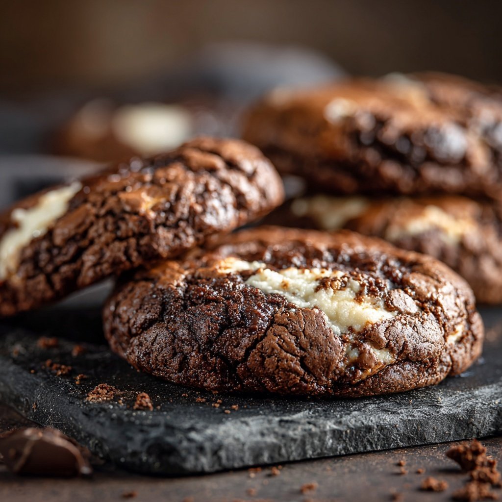 Brownie Mix Cookies With Cream Cheese Swirl