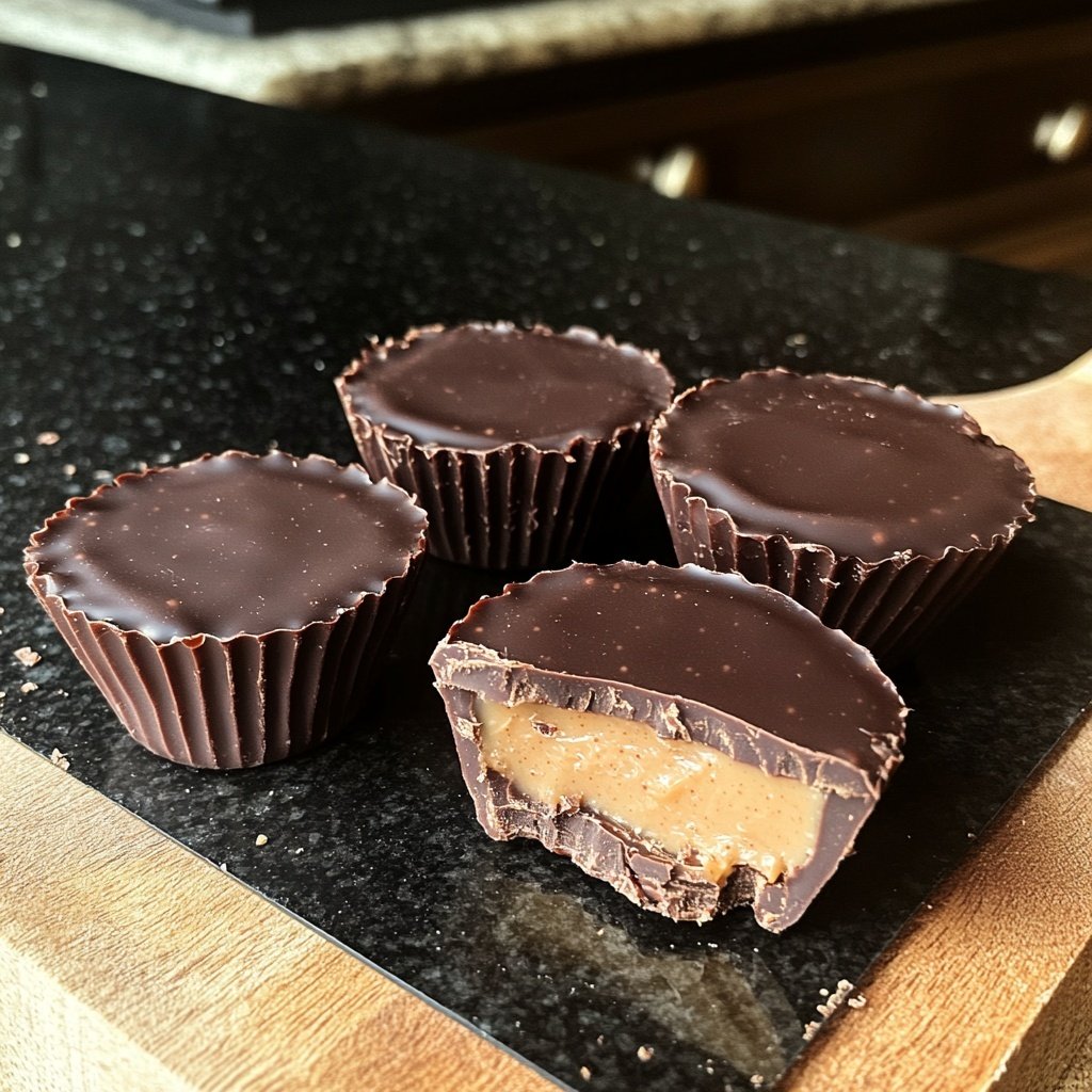 Homemade Peanut Butter Cups with Dark Cocoa