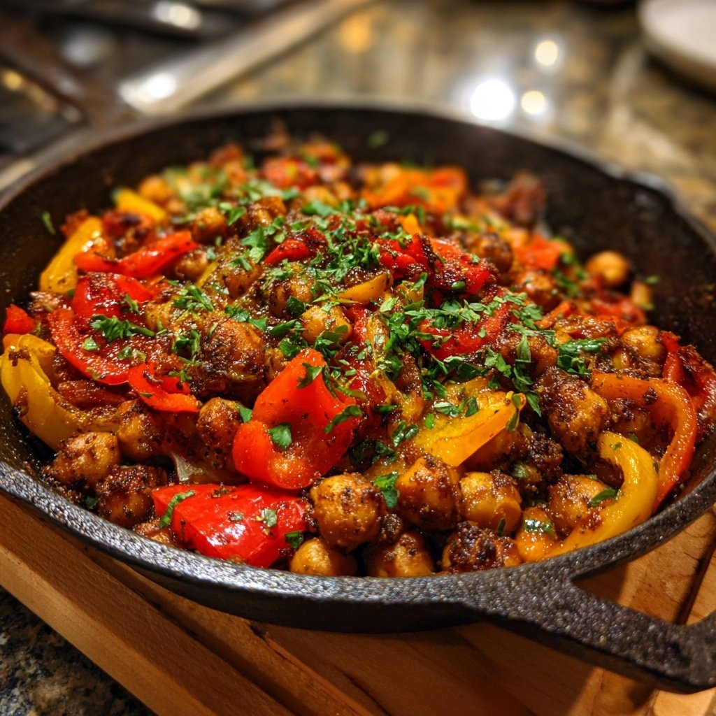 Jamaican Jerk Spiced Chickpea Skillet