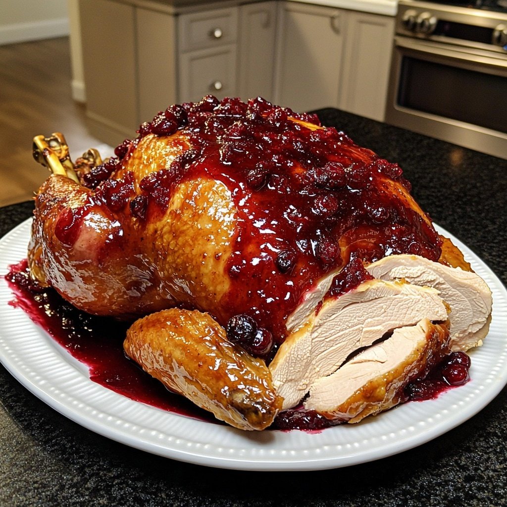 Roasted Turkey with Cranberry Glaze