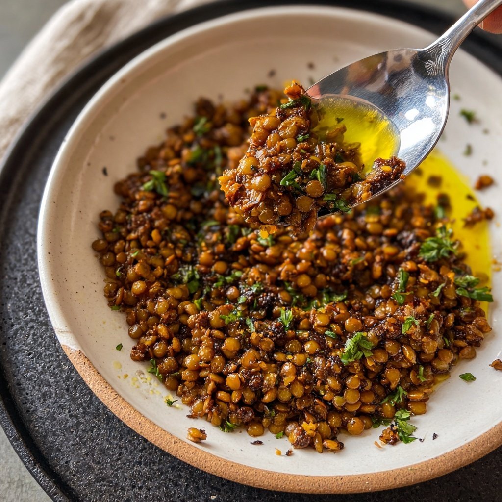 Creamy Garlic Lentils with Herbs
