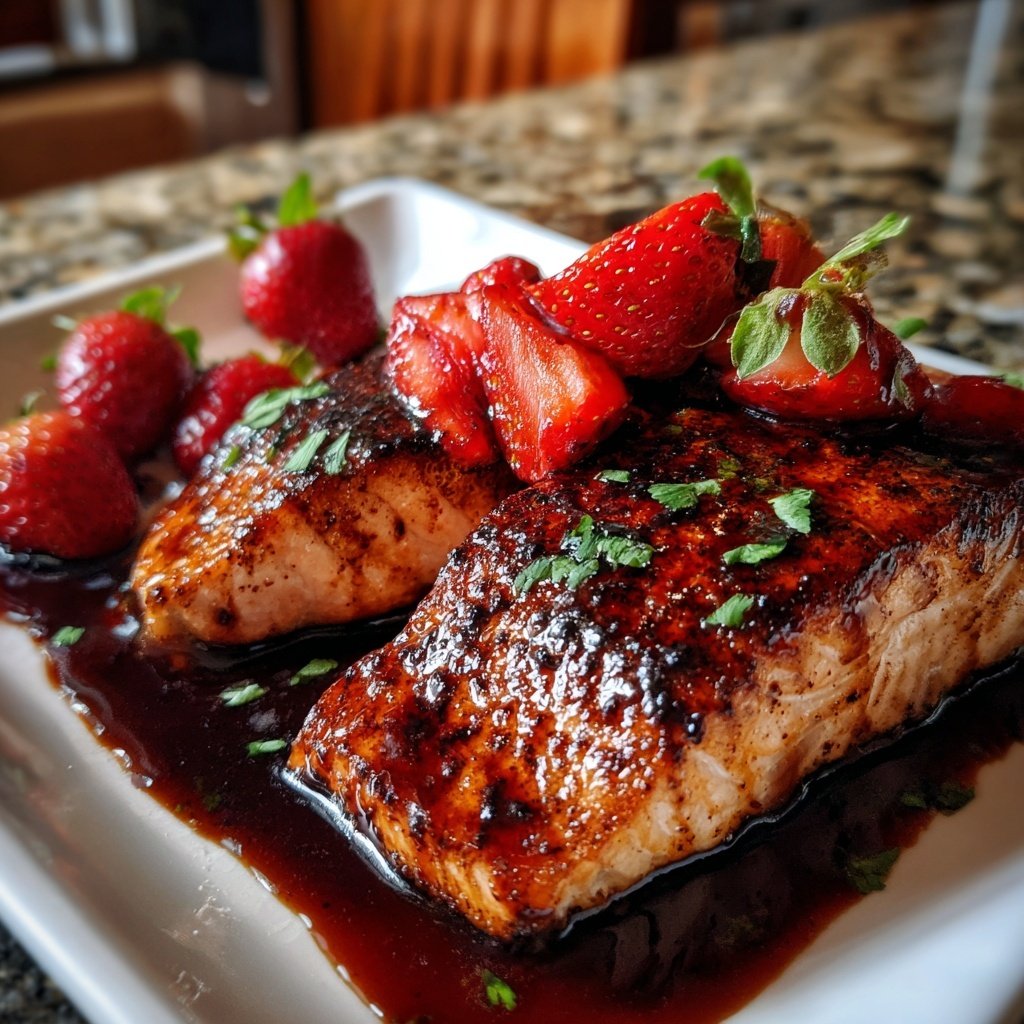 Salmon with Strawberry Balsamic Glaze
